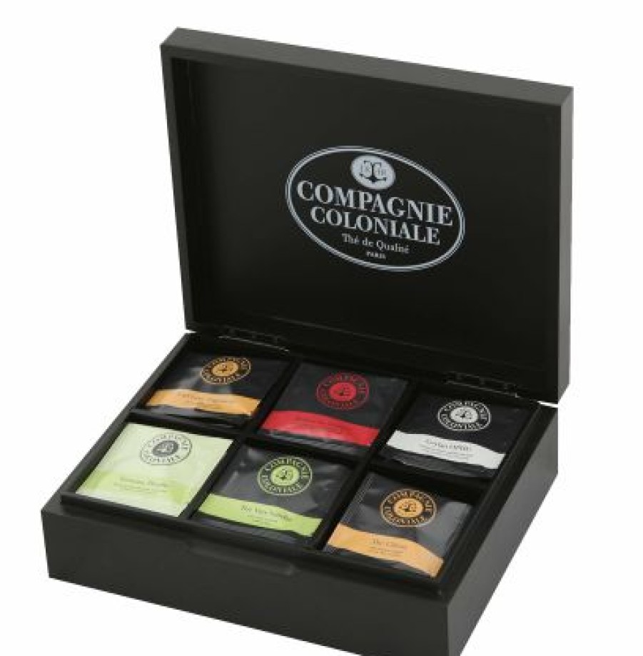 Coffrets De Thes Compagnie & Co  | Coffret Vide En Bois Avec 6 Compartiments